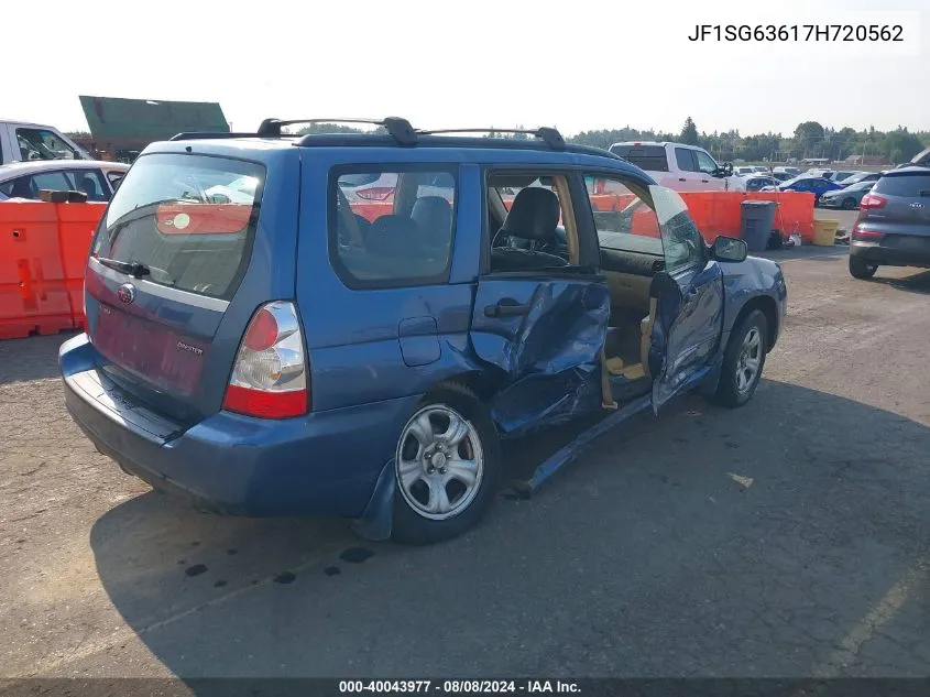 2007 Subaru Forester 2.5X VIN: JF1SG63617H720562 Lot: 40043977