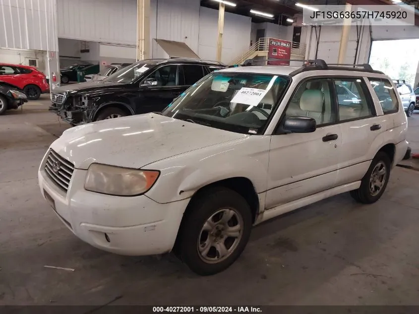 2007 Subaru Forester 2.5X/Sports 2.5X VIN: JF1SG63657H745920 Lot: 40272001