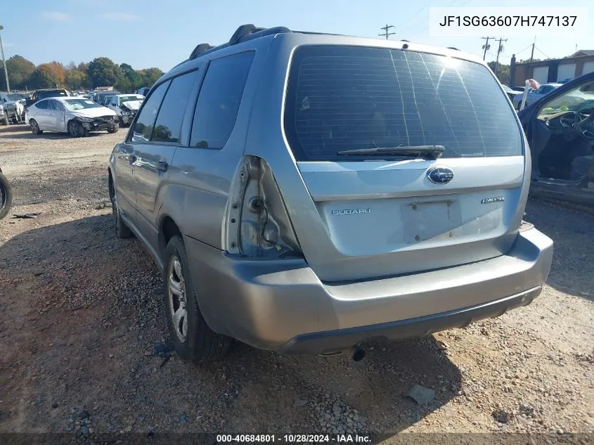 2007 Subaru Forester 2.5X VIN: JF1SG63607H747137 Lot: 40684801