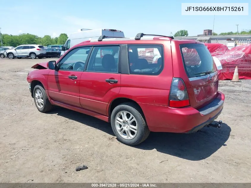 JF1SG666X8H715261 2008 Subaru Forester Sports 2.5X