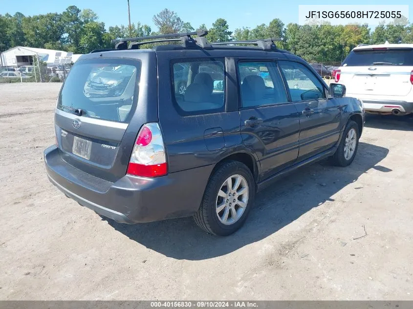 2008 Subaru Forester 2.5X VIN: JF1SG65608H725055 Lot: 40156830