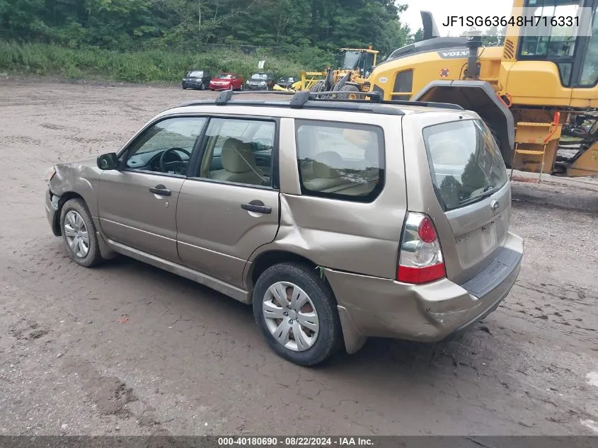 2008 Subaru Forester 2.5X VIN: JF1SG63648H716331 Lot: 40180690