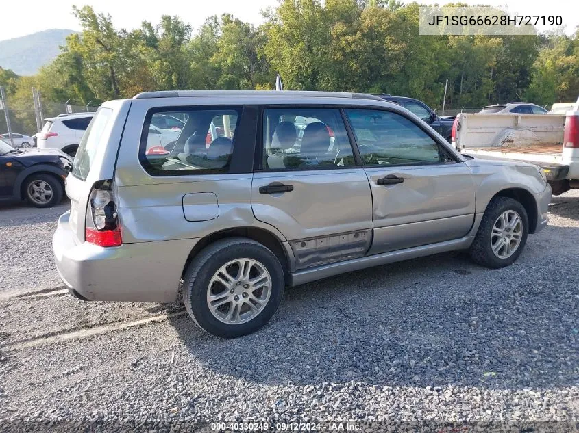 2008 Subaru Forester Sports 2.5X/Sports 2.5Xt VIN: JF1SG66628H727190 Lot: 40330249