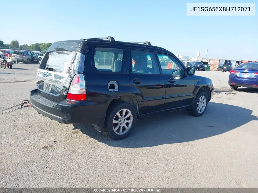 2008 Subaru Forester 2.5X VIN: JF1SG656X8H712071 Lot: 40373404