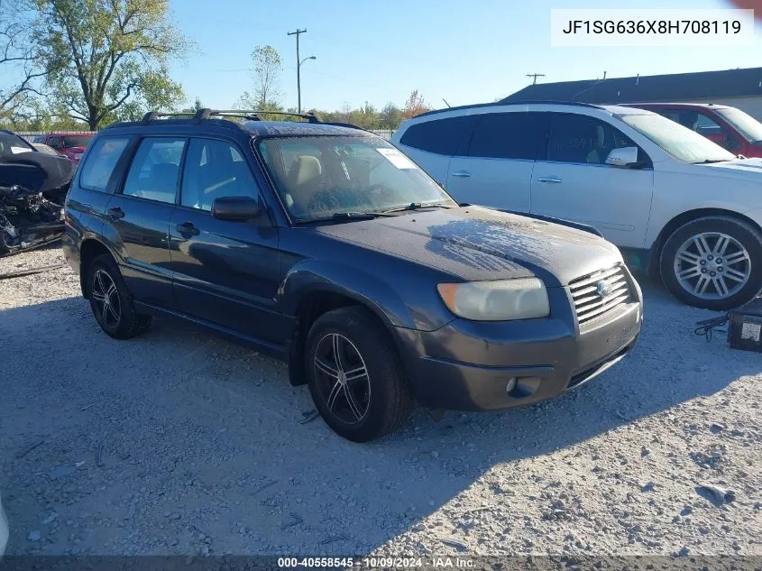 2008 Subaru Forester 2.5X VIN: JF1SG636X8H708119 Lot: 40558545