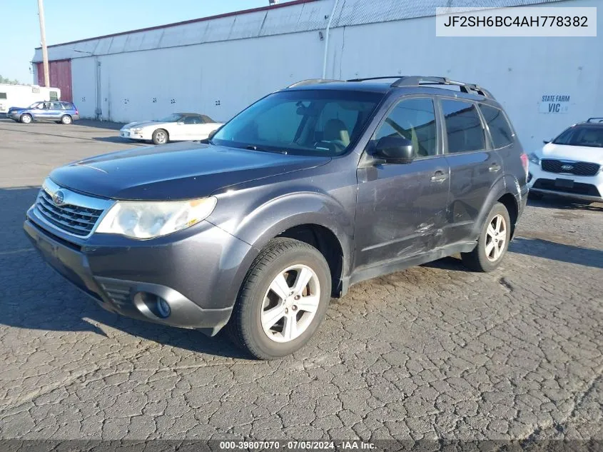 2010 Subaru Forester 2.5X VIN: JF2SH6BC4AH778382 Lot: 39807070