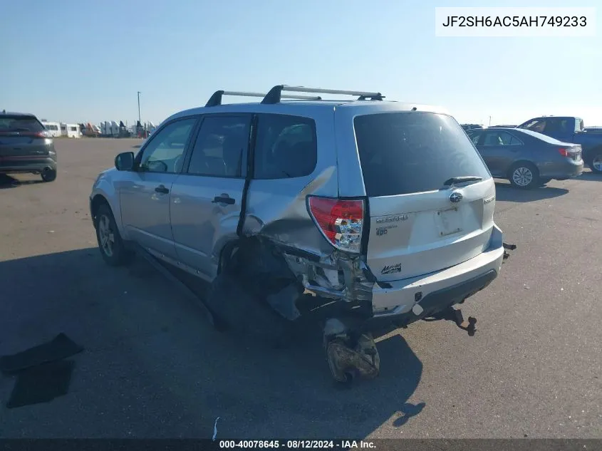 2010 Subaru Forester 2.5X VIN: JF2SH6AC5AH749233 Lot: 40078645