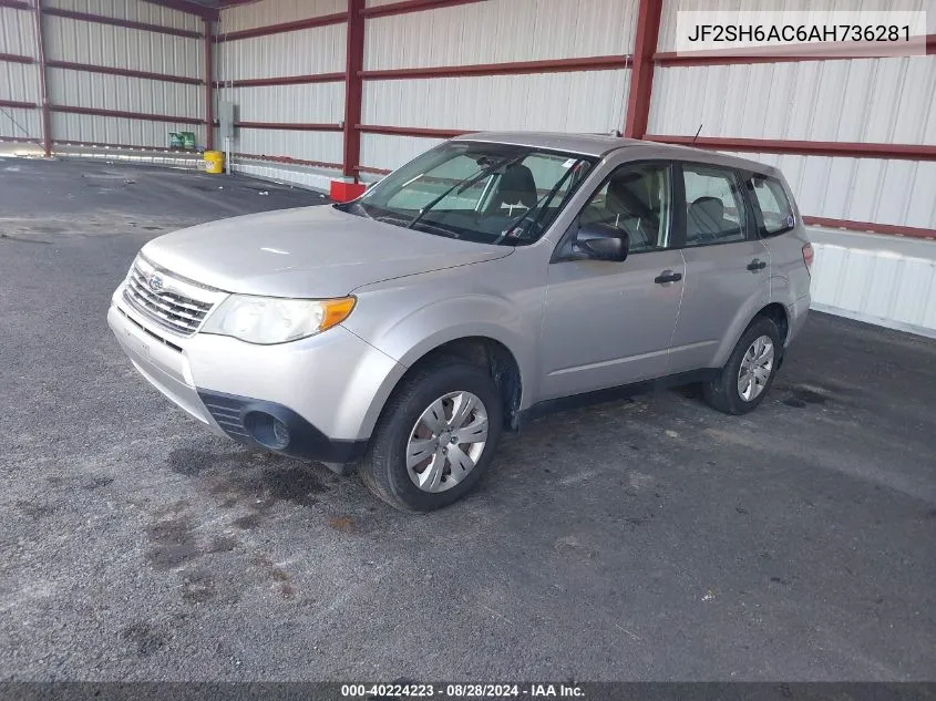 2010 Subaru Forester 2.5X VIN: JF2SH6AC6AH736281 Lot: 40224223