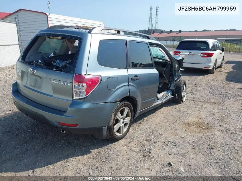 2010 Subaru Forester 2.5X VIN: JF2SH6BC6AH799959 Lot: 40273649