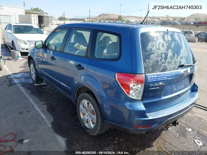 2010 Subaru Forester 2.5X VIN: JF2SH6AC2AH745303 Lot: 40290205