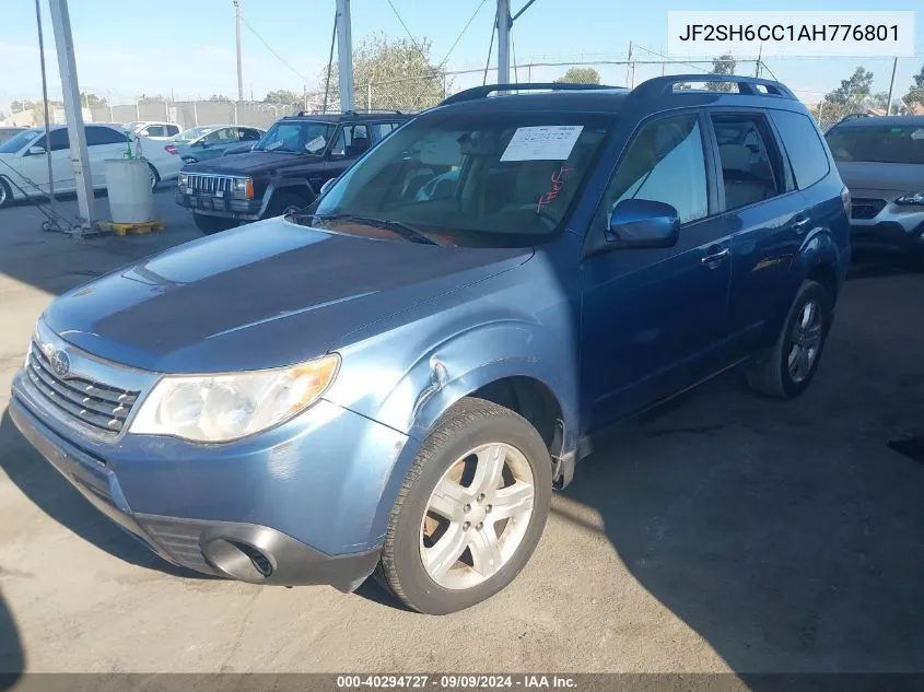 2010 Subaru Forester 2.5X Premium VIN: JF2SH6CC1AH776801 Lot: 40294727