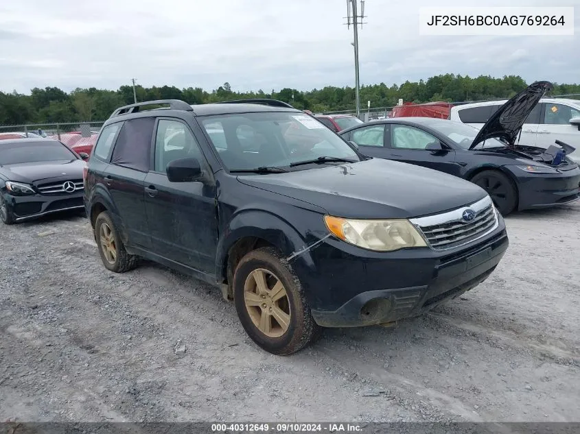 2010 Subaru Forester 2.5X VIN: JF2SH6BC0AG769264 Lot: 40312649