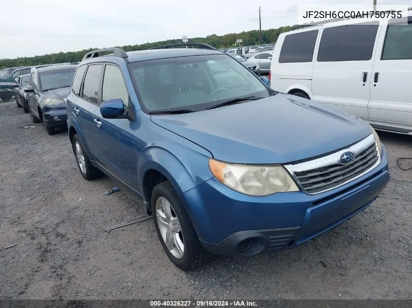 2010 Subaru Forester 2.5X Premium VIN: JF2SH6CC0AH750755 Lot: 40326227