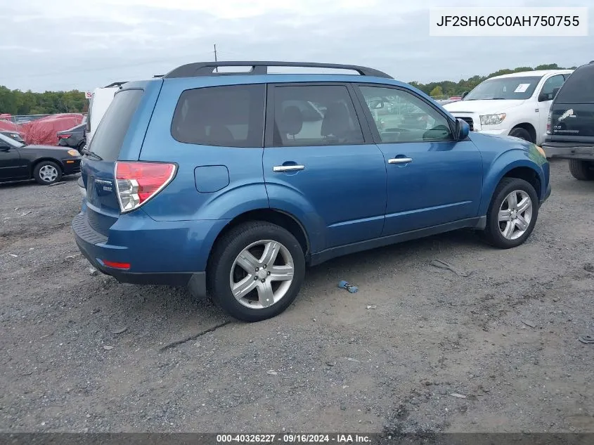 2010 Subaru Forester 2.5X Premium VIN: JF2SH6CC0AH750755 Lot: 40326227