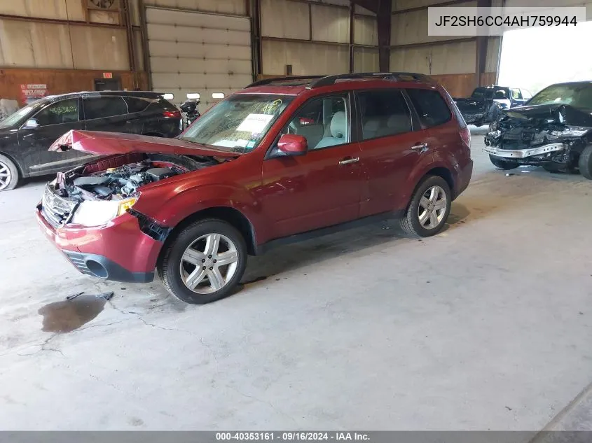 2010 Subaru Forester 2.5X Premium VIN: JF2SH6CC4AH759944 Lot: 40353161