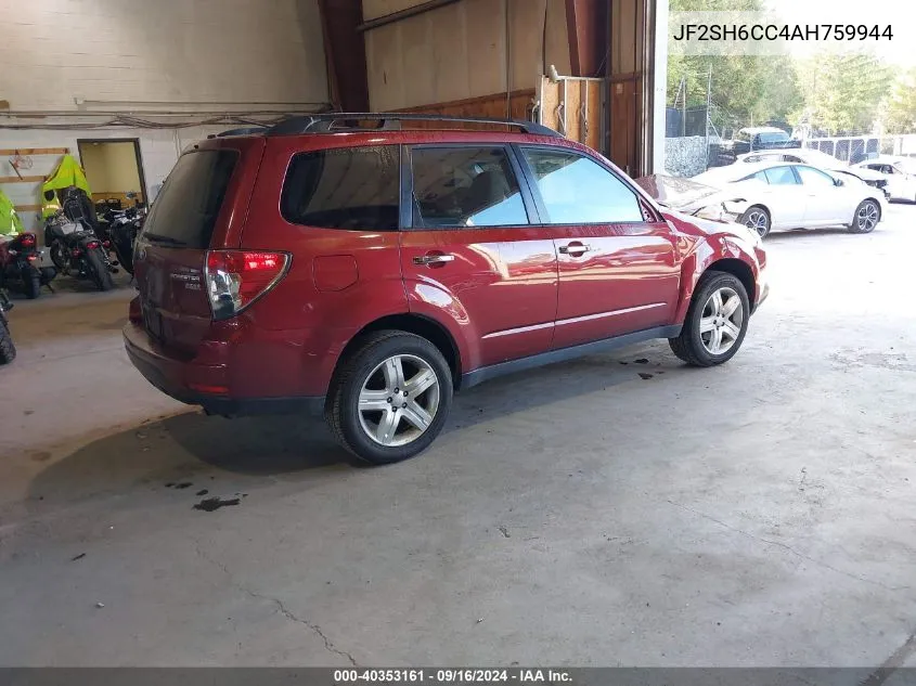 2010 Subaru Forester 2.5X Premium VIN: JF2SH6CC4AH759944 Lot: 40353161