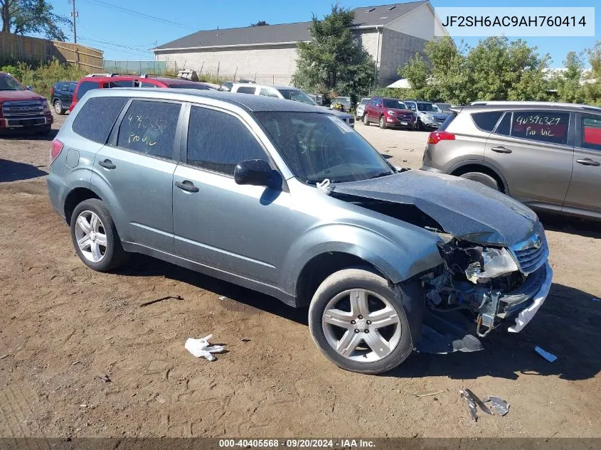 2010 Subaru Forester 2.5X VIN: JF2SH6AC9AH760414 Lot: 40405568