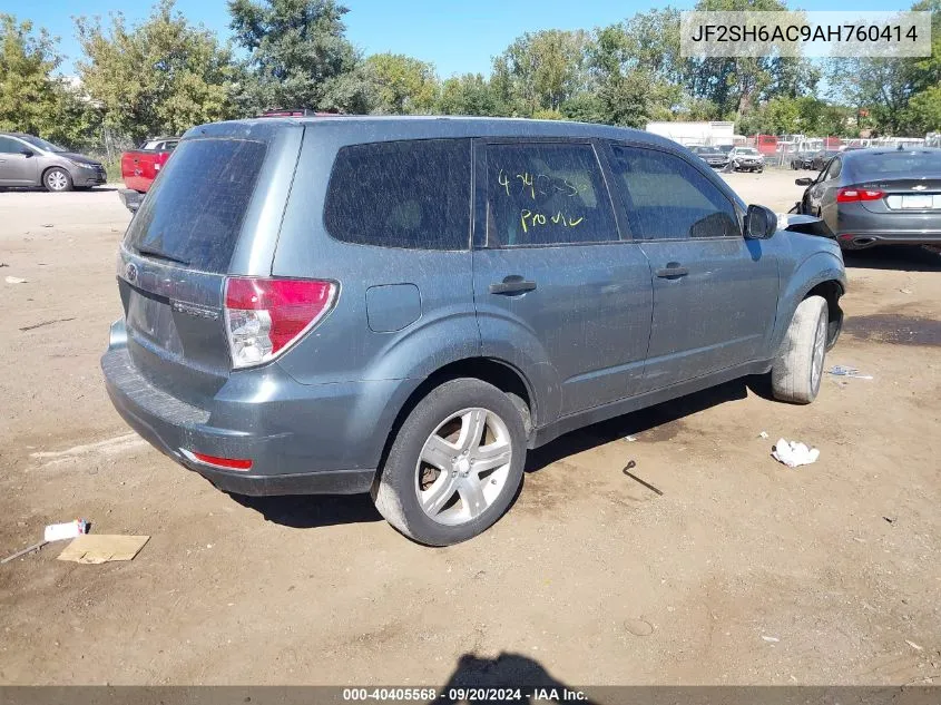 2010 Subaru Forester 2.5X VIN: JF2SH6AC9AH760414 Lot: 40405568