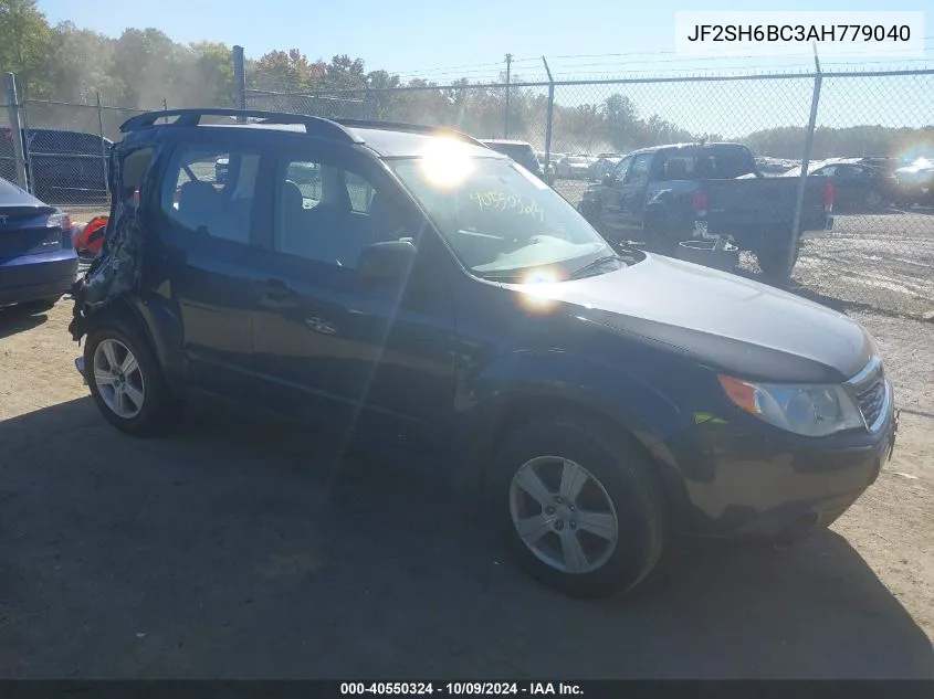 2010 Subaru Forester 2.5X VIN: JF2SH6BC3AH779040 Lot: 40550324