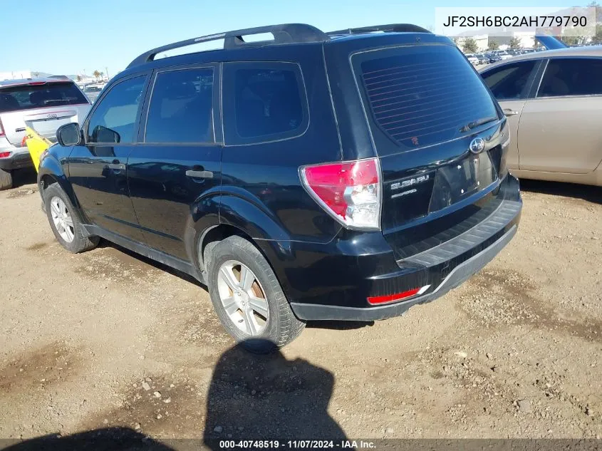 2010 Subaru Forester 2.5X VIN: JF2SH6BC2AH779790 Lot: 40748519