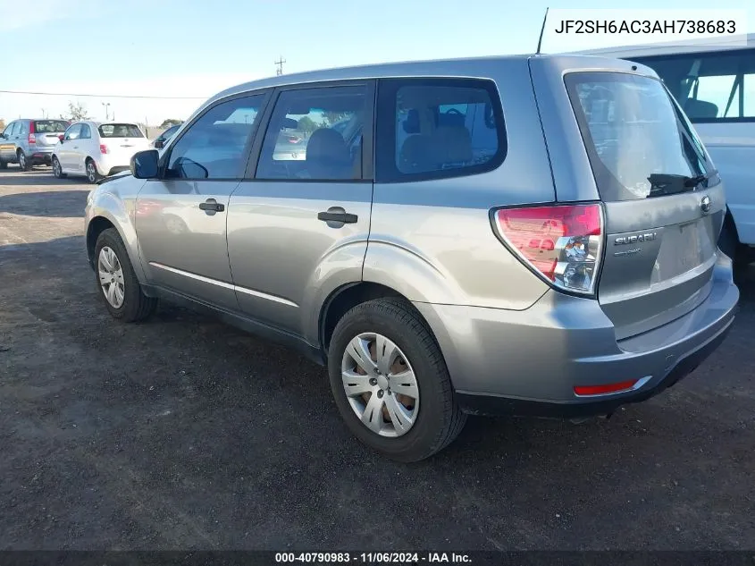 2010 Subaru Forester 2.5X VIN: JF2SH6AC3AH738683 Lot: 40790983