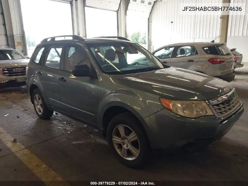 2011 Subaru Forester 2.5X VIN: JF2SHABC5BH774636 Lot: 39779229