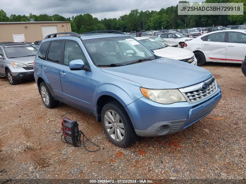 2011 Subaru Forester 2.5X Premium VIN: JF2SHADC3BH729918 Lot: 39895472