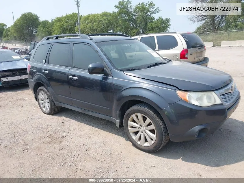 2011 Subaru Forester 2.5X Premium VIN: JF2SHADC0BH722974 Lot: 39928050