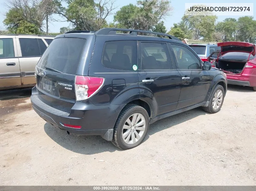 2011 Subaru Forester 2.5X Premium VIN: JF2SHADC0BH722974 Lot: 39928050