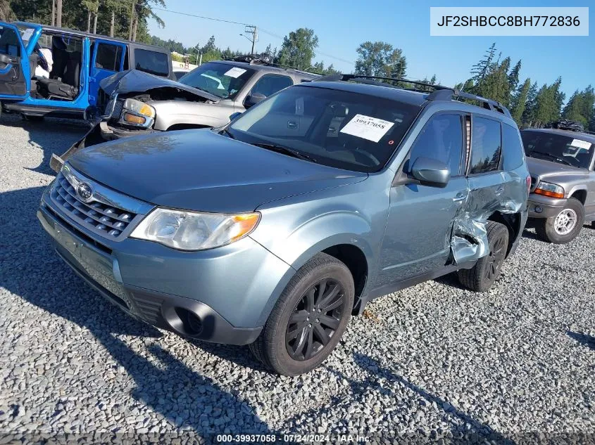 2011 Subaru Forester 2.5X Premium VIN: JF2SHBCC8BH772836 Lot: 39937058