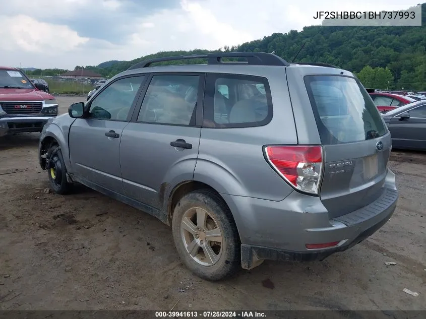 2011 Subaru Forester 2.5X VIN: JF2SHBBC1BH737993 Lot: 39941613