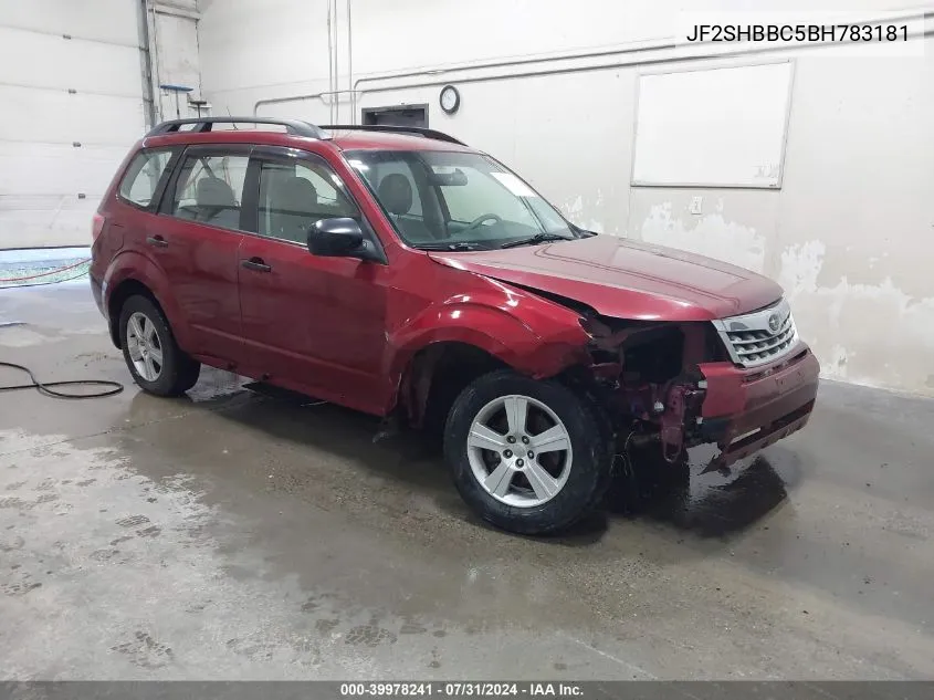 2011 Subaru Forester 2.5X VIN: JF2SHBBC5BH783181 Lot: 39978241