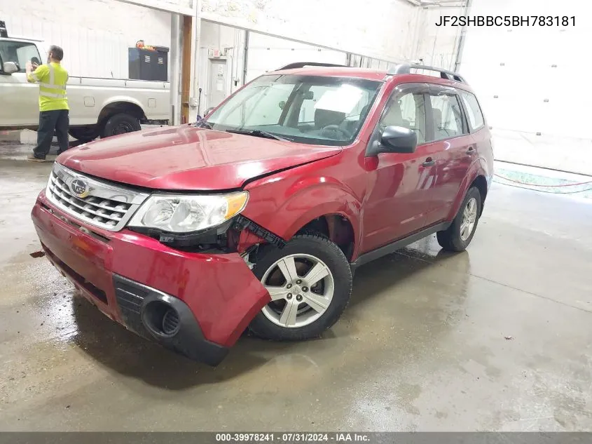 2011 Subaru Forester 2.5X VIN: JF2SHBBC5BH783181 Lot: 39978241