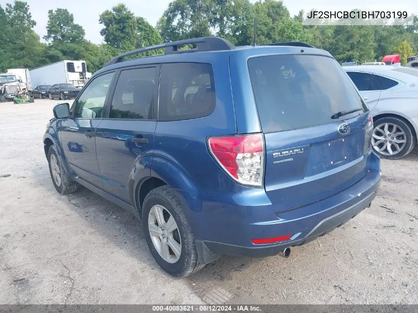 2011 Subaru Forester VIN: JF2SHCBC1BH703199 Lot: 40083621