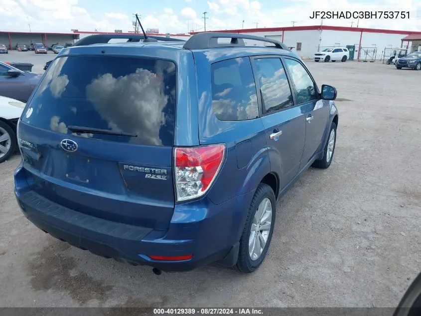 2011 Subaru Forester 2.5X Premium VIN: JF2SHADC3BH753751 Lot: 40129389