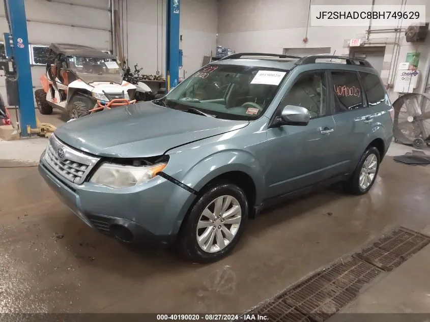 2011 Subaru Forester 2.5X Premium VIN: JF2SHADC8BH749629 Lot: 40190020