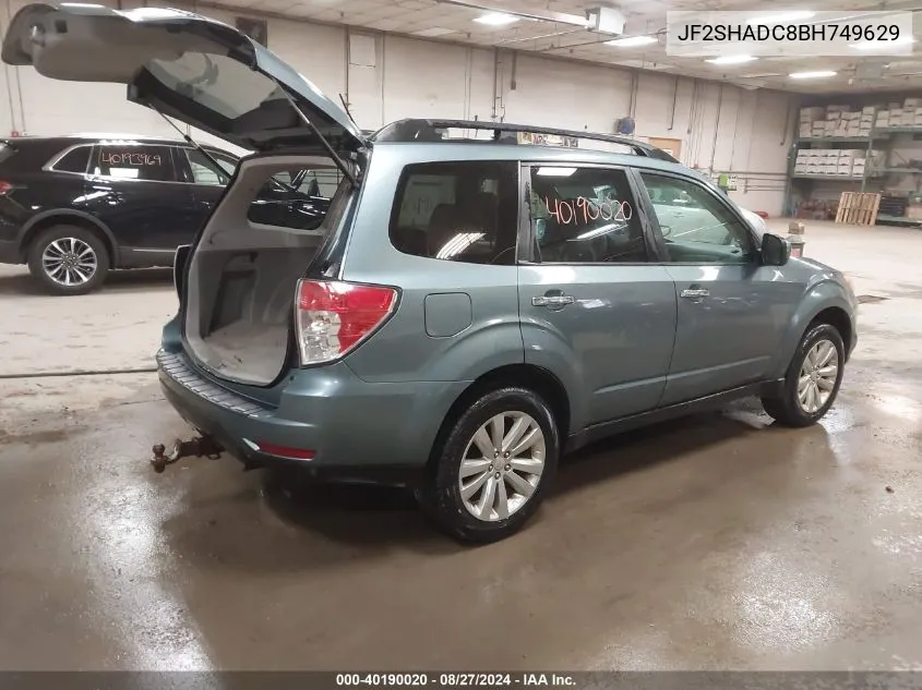 2011 Subaru Forester 2.5X Premium VIN: JF2SHADC8BH749629 Lot: 40190020