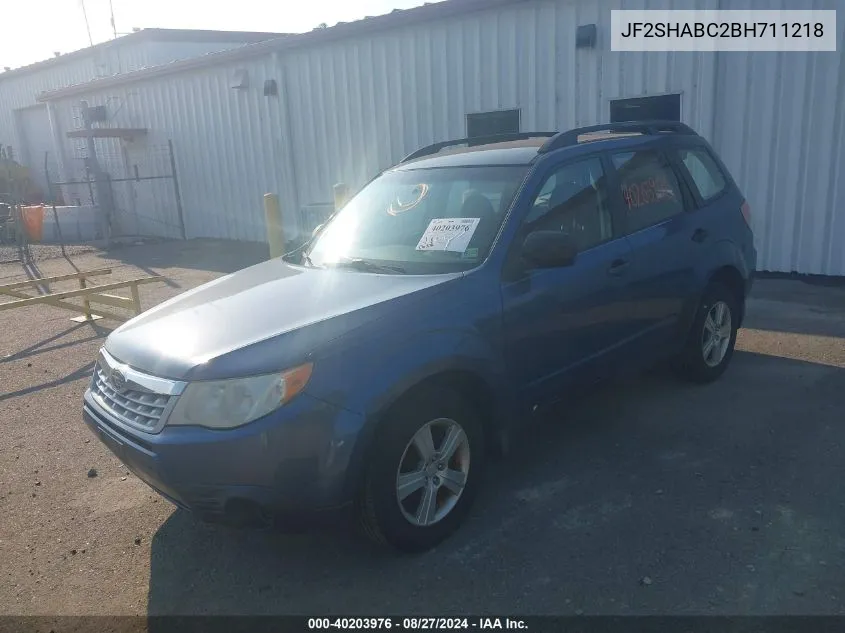 2011 Subaru Forester 2.5X VIN: JF2SHABC2BH711218 Lot: 40203976