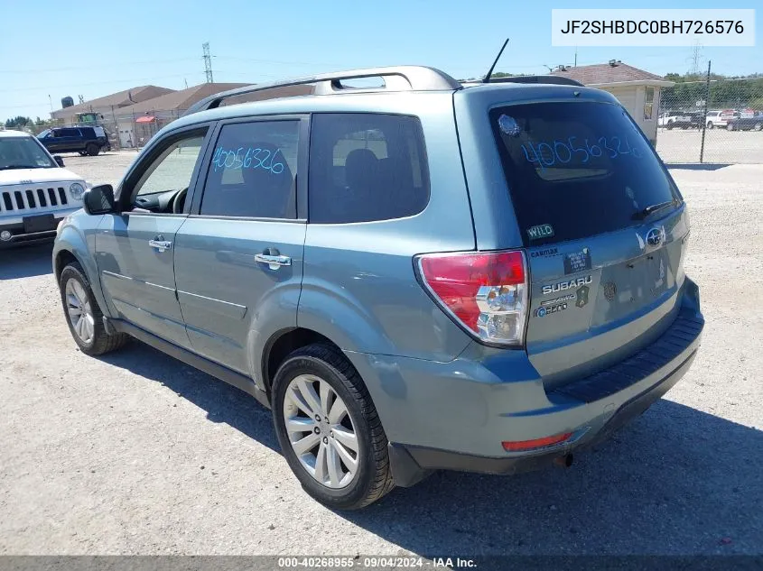 2011 Subaru Forester 2.5X Premium VIN: JF2SHBDC0BH726576 Lot: 40268955