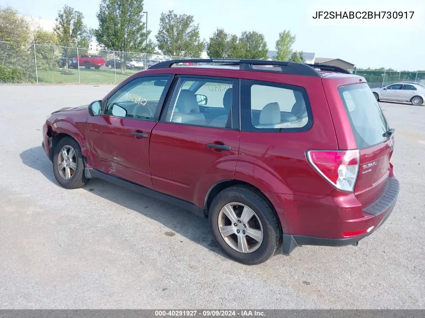 2011 Subaru Forester 2.5X VIN: JF2SHABC2BH730917 Lot: 40291927