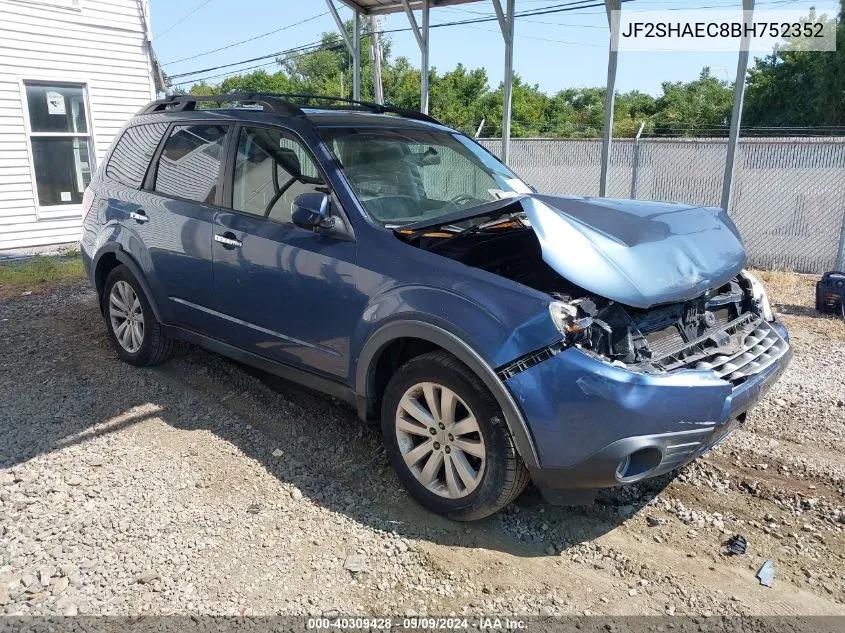 2011 Subaru Forester 2.5X Limited VIN: JF2SHAEC8BH752352 Lot: 40309428