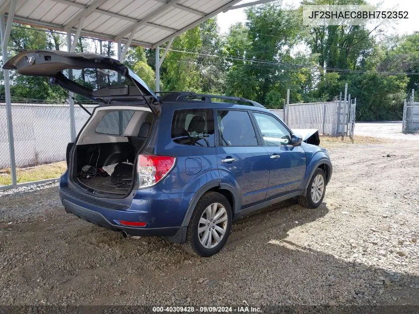 JF2SHAEC8BH752352 2011 Subaru Forester 2.5X Limited