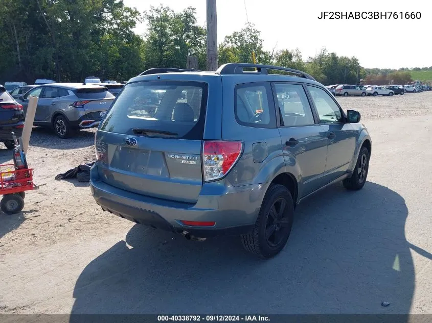 2011 Subaru Forester 2.5X VIN: JF2SHABC3BH761660 Lot: 40338792