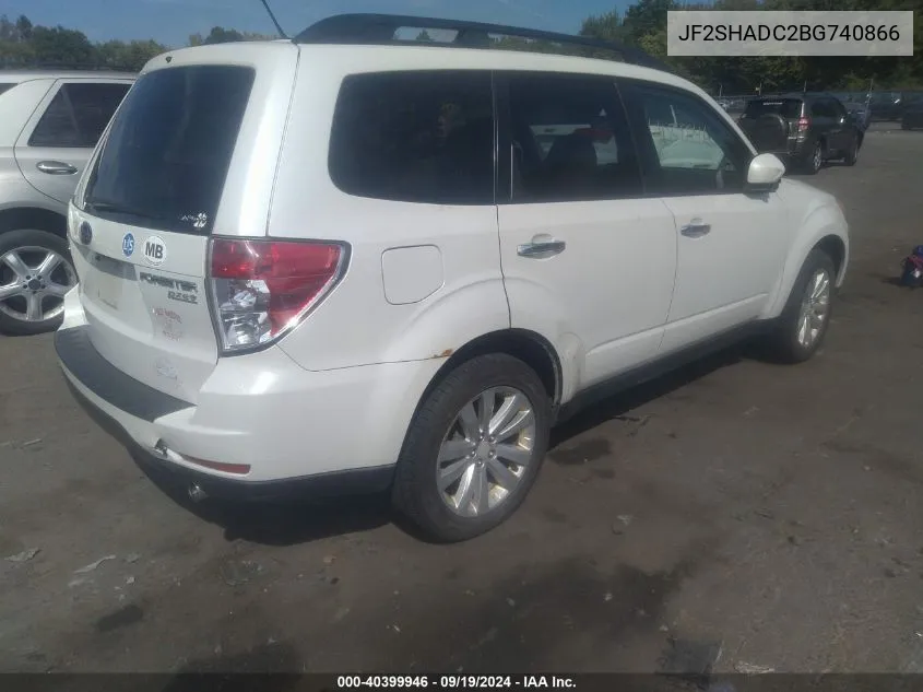 2011 Subaru Forester 2.5X Premium VIN: JF2SHADC2BG740866 Lot: 40399946