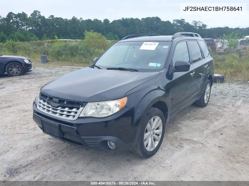 2011 Subaru Forester 2.5X Limited VIN: JF2SHAEC1BH758641 Lot: 40418575