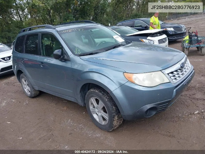 2011 Subaru Forester 2.5X VIN: JF2SHBBC2BG776923 Lot: 40424172