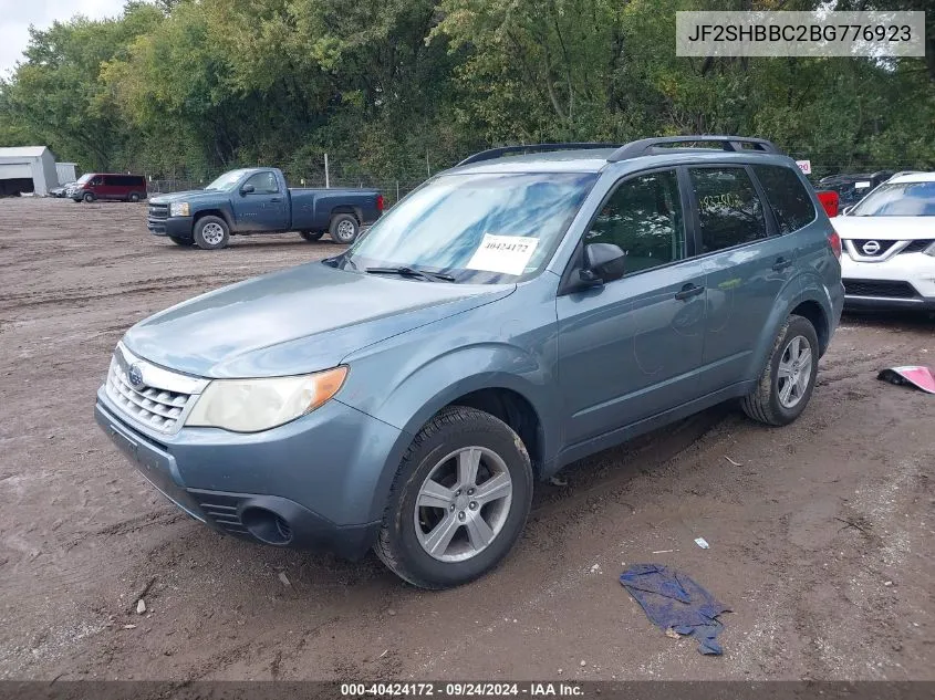 2011 Subaru Forester 2.5X VIN: JF2SHBBC2BG776923 Lot: 40424172