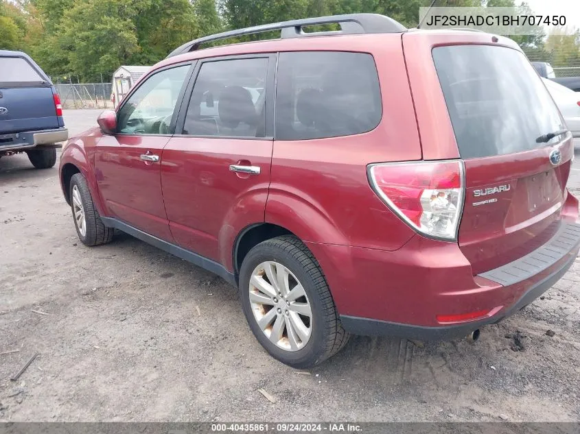 2011 Subaru Forester 2.5X Premium VIN: JF2SHADC1BH707450 Lot: 40435861