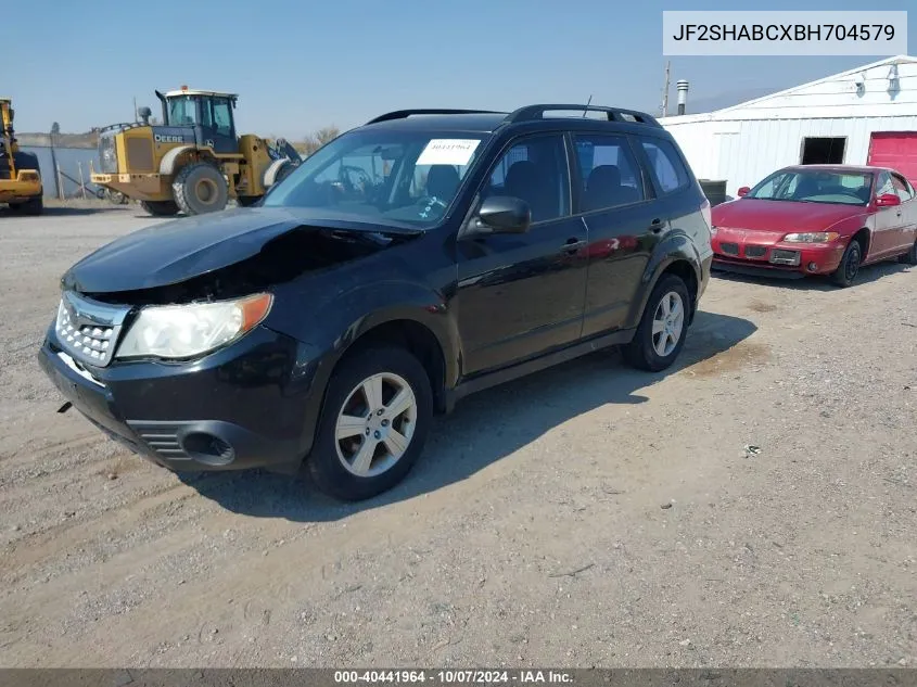 2011 Subaru Forester 2.5X VIN: JF2SHABCXBH704579 Lot: 40441964