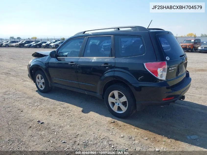 2011 Subaru Forester 2.5X VIN: JF2SHABCXBH704579 Lot: 40441964